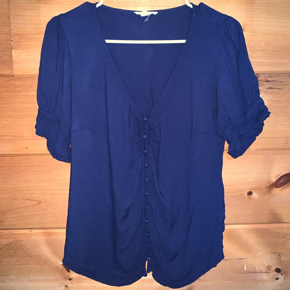 Navy Blue Boutique Blouse M